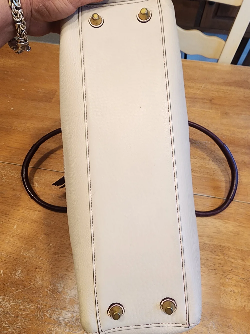2008 Coach Hamptons Belted Carryall handbag in cream and burgundy